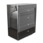 GRADE A1 - Eva Grey Mirrored 4 Drawer Chest of Drawers with Crystal Effect Handles