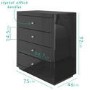 GRADE A1 - Eva Grey Mirrored 4 Drawer Chest of Drawers with Crystal Effect Handles