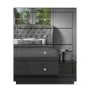 GRADE A1 - Eva Grey Mirrored 4 Drawer Chest of Drawers with Crystal Effect Handles