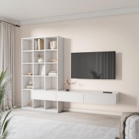 GRADE A1 - Large White Gloss Bookcase - Everett