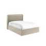 ONLY OPENED - Beige Velvet Double Ottoman Bed with Cushioned Headboard - Frida