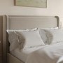 ONLY OPENED - Beige Velvet King Size Ottoman Bed with Cushioned Headboard - Frida
