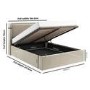 ONLY OPENED - Beige Velvet King Size Ottoman Bed with Cushioned Headboard - Frida