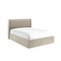 ONLY OPENED - Beige Velvet King Size Ottoman Bed with Cushioned Headboard - Frida