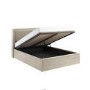 ONLY OPENED - Beige Velvet King Size Ottoman Bed with Cushioned Headboard - Frida