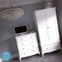GRADE A1 -  White Double Wardrobe with Drawers - Florentine