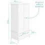 GRADE A1 -  White Double Wardrobe with Drawers - Florentine