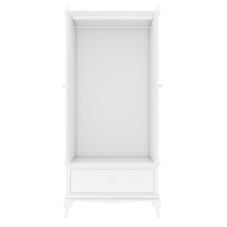 GRADE A1 -  White Double Wardrobe with Drawers - Florentine