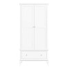 GRADE A2 - Florentine White 2 Door Wardrobe with Drawers