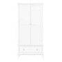 GRADE A1 -  White Double Wardrobe with Drawers - Florentine