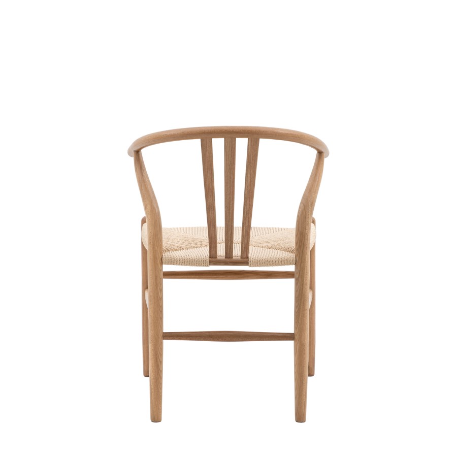 ONLY OPENED - Set of 2 Brown Wishbone Back Dining Chairs - Sloan - Caspian House