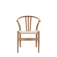 Set of 2 Brown Wishbone Back Dining Chairs - Sloan - Caspian House