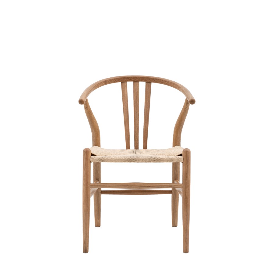 ONLY OPENED - Set of 2 Brown Wishbone Back Dining Chairs - Sloan - Caspian House