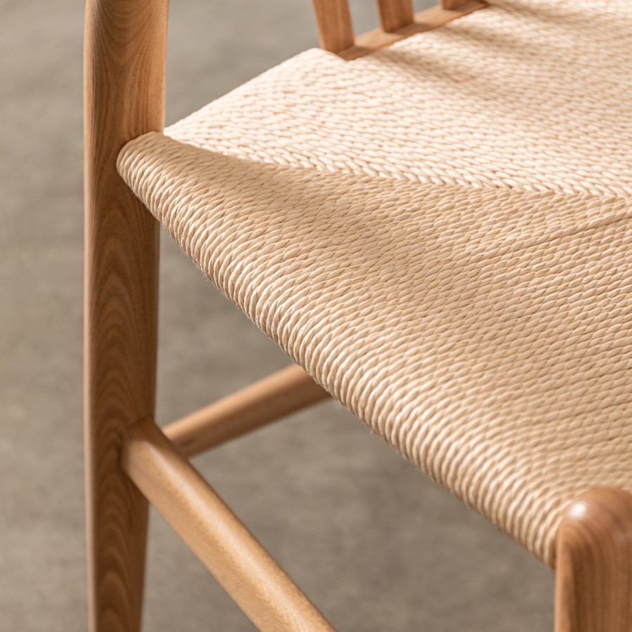 ONLY OPENED - Set of 2 Brown Wishbone Back Dining Chairs - Sloan - Caspian House
