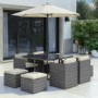 GRADE A1 - Grey Rattan 10 Piece Cube Garden Dining Set - Parasol Included