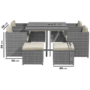 GRADE A1 - 8 Seater Grey Rattan Cube Garden Dining Set - Fortrose