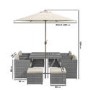 GRADE A1 - Grey Rattan 10 Piece Cube Garden Dining Set - Parasol Included
