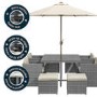 GRADE A1 - Grey Rattan 10 Piece Cube Garden Dining Set - Parasol Included