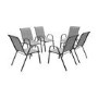 GRADE A1 - 6 Grey Metal Stackable Garden Dining Chairs - Fortrose
