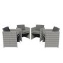 GRADE A1 - 4 Grey Rattan Cube Garden Dining Chairs - Fortrose