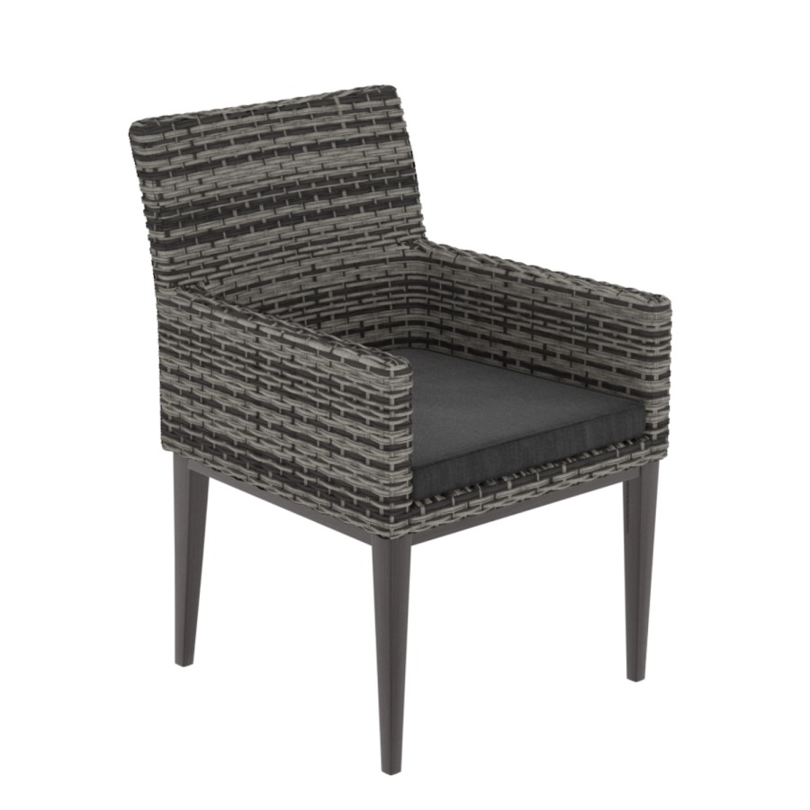 6 Seater Dark Grey Rattan Garden Dining Set - Aspen
