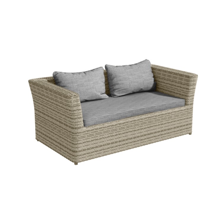 ONLY OPENED - 6 Seater Light Grey Rattan Garden Sofa Set - Fortrose