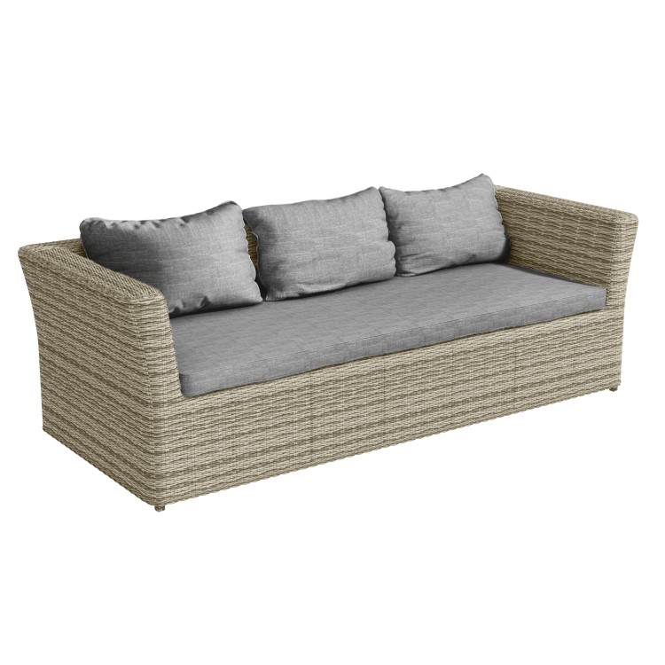 ONLY OPENED - 6 Seater Light Grey Rattan Garden Sofa Set - Fortrose