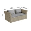 6 Seater Grey Rattan Garden Sofa Set  - Fortrose