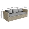 6 Seater Grey Rattan Garden Sofa Set  - Fortrose