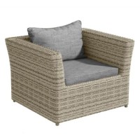 ONLY OPENED - Single Seater Light Grey Rattan Garden Sofa - Fortrose ONLY OPENED - Single Seater Light Grey Rattan Garden Sofa - Fortrose