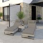 ONLY OPENED - Pair of Grey Rattan Reclining Sun Lounger Set - Como