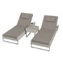 ONLY OPENED - Pair of Grey Rattan Reclining Sun Lounger Set - Como
