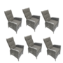 GRADE A1 - 6 Grey Rattan Reclining Garden Chairs - Aspen