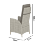 GRADE A1 - 6 Grey Rattan Reclining Garden Chairs - Aspen