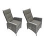 GRADE A1 - 2 Grey Rattan Reclining Garden Dining Chairs - Aspen
