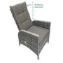 GRADE A1 - 6 Grey Rattan Reclining Garden Chairs - Aspen