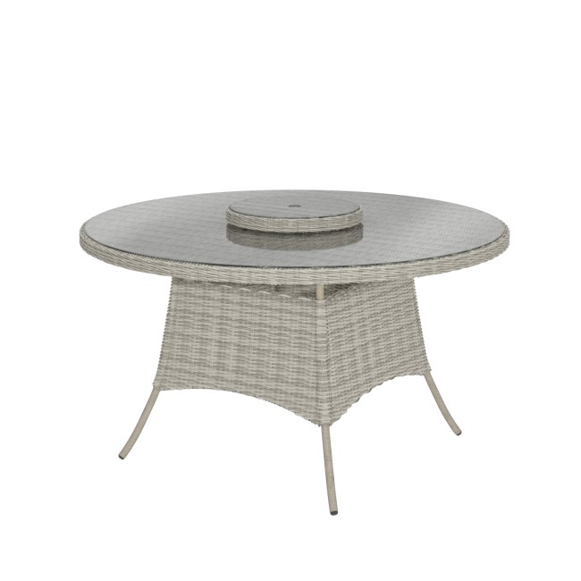 GRADE A1 - 2 Seater Grey Round Rattan Garden Dining Set with Table - Aspen