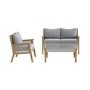 GRADE A1 - 3 Seater Grey Rattan Garden Sofa Set With Solid Wood Frame - Aspen