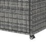GRADE A1 - Large Outdoor Grey Rattan Water Resistant Storage Box with Serving Ledge & Wheels - 150x90cm - Fortrose