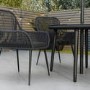 GRADE A1 - 4 Seater Black Rope Wicker Outdoor Dining Set with Parasol