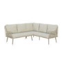 GRADE A1 - 8 Seater Beige Garden Corner Sofa Set with Rope Effect with Matching Dining Table and Parasol 