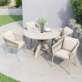 GRADE A1 - 4 Seater Beige Rope Round Garden Dining Set