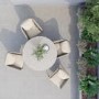 GRADE A1 - 4 Seater Beige Rope Round Garden Dining Set