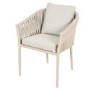 GRADE A1 - 4 Seater Beige Rope Round Garden Dining Set