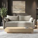 A1/GAA003 GRADE A1 - Beige Velvet 3 Seater Futon Sofa Bed with Storage - Gaia