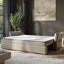 GRADE A1 - Beige Velvet 3 Seater Futon Sofa Bed with Storage - Gaia