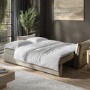 GRADE A1 - Beige Velvet 3 Seater Futon Sofa Bed with Storage - Gaia