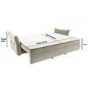 GRADE A1 - Beige Velvet 3 Seater Futon Sofa Bed with Storage - Gaia