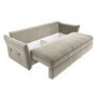 GRADE A1 - Beige Velvet 3 Seater Futon Sofa Bed with Storage - Gaia