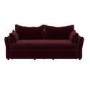 GRADE A1 - Burgundy Velvet 3 Seater Futon Sofa Bed with Storage - Gaia